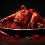 Mixiotes de pollos servidos en un fondo negro para navidad